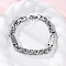 201 Stainless Steel Byzantine Chain Bracelets, with 304 Stainless Steel Clasps, Stainless Steel Color, 8-1/2 inch(21.5cm)