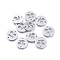 Tarnish Resistant 304 Stainless Steel Links connectors, Laser Cut, Flat Round with Cherry, Stainless Steel Color, 11.5x1mm, Hole: 1.2mm