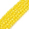 Electroplate Glass Beads Strands, Pearl Luster Plated, Faceted, Rondelle, Yellow, 3.5~3.8x3mm, Hole: 0.4mm, about 105~110pcs/strand, 29~31cm
