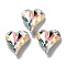 K9 Glass, Imitation Czech Rhinestone, Heart, Light Crystal AB, 13x12x5mm