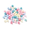 Rubberized Style Imitated Silicone Acrylic Beads, Round, Mixed Color, 8x7.5mm, Hole: 1.6mm