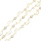 Brass & Cubic Zirconia Handmade Beaded Chains, with Spool, Long-Lasting Plated, Moon, Soldered, Golden, 9~10x5~6x0.5~2mm, about 10.93 yards(10m)/roll