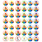 42Pcs Number Theme Self-Adhesive Paper Decorative Stickers, for Party, Decorative Presents Sealing, Pencil, 100x100mm