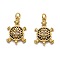 Brass Micro Pave Cubic Zirconia Pendants, Long-Lasting Plated, Tortoise, Golden, 22x15x4mm, Hole: 3mm