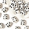 Handmade Porcelain Beads, Hand Painted Ceramic Beads, Animals, Black, Panda, 18x13mm