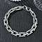 304 Stainless Steel Textured Rectangle Link Chain Bracelets, Tarnish Free, Stainless Steel Color, 8.66 inch(22cm)