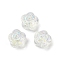 Transparent Glass Beads, Flowers Rose, Baking Paint, Clear, 11.5x12x8.5mm, Hole: 1.2mm