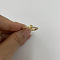 Brass Micro Pave Clear Cubic Zirconia Finger Rings, Real 14K Gold Plated, Letter E, Inner Diameter: 20mm
