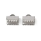 304 Stainless Steel Ribbon Crimp Ends, Rectangle, Stainless Steel Color, 9.5x10.5mm, Hole: 4x2mm