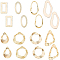32Pc 8 Style Brass Linking Rings, Mixed Shape, Golden, 22~33x13~23x1mm, 4pcs/style