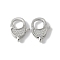 Brass Micro Pave Cubic Zirconia Lobster Claw Clasps, Rack Plating, Long-Lasting Plated, Lead Free & Cadmium Free, Oval, Platinum, 16.5x11.5x4.5mm, Hole: 1.2mm