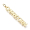 Brass Pendants, with Jump Rings, Long-Lasting Plated, Constellation/Zodiac Sign, Word, Capricorn, 44.5x6.5x2mm, Hole: 4.5mm
