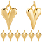 10Pcs Brass Pendants, with Jump Rings, Nickel Free, Heart, Real 18K Gold Plated, 19.5x13x4mm, Jump Rings: 5x0.8mm, 3mm inner diameter