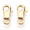 Brass Lobster Claw Clasps, Open Hole, for Jewelry Making, Real 18K Gold Plated, 15x7.5x3mm, Hole: 3x2.5mm