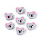 Handmade Polymer Clay Beads, Koala, Light Grey, 8~9x10~12x4.5~5mm, Hole: 1.8~2mm