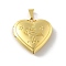 Brass Locket Pendants, Lead Free & Cadmium Free, Long-Lasting Plated, Rack Plating, Real 18K Gold Plated, Heart with Twelve Constellations Pattern, Virgo, 29x28.5x7mm, Hole: 7.5x3.5mm, Inner Diameter: 20x21mm