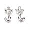 304 Stainless Steel Pendants, Fox, Stainless Steel Color, 18x9.5x3.5mm, Hole: 1.5mm