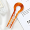 Cellulose Acetate(Resin) Hair Forks, Vintage Decorative Hair Accessories, U-shaped, Dark Orange, 130mm