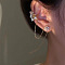 Alloy Rhinesonte Cuff Earrings, Light Gold, Butterfly
