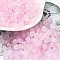 Frosted Glass Beads, Bicone, with Gold Foil, Faceted, Pearl Pink, 4.5x3.5mm, Hole: 1mm, 14285pcs/1000g