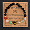 12 Zodiac Sign Natural Black Obsidian Round Beads Stretch Bracelets for Men Women, iwth Blue sandstone & Glass, Cancer, Inner Diameter: 2-3/8 inch(6cm)