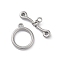 Non-Tarnish 304 Stainless Steel Ring Toggle Clasps, Stainless Steel Color, 17.5x14.5x2.5mm, Hole: 1.6mm, Bar: 9x24.5x3.5mm, Hole: 9mm