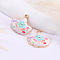 Alloy Enamel Pendants, Golden, Fan Charm, Sun, 22x25mm