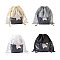 8Pcs 4 Colors Blank Non-Woven DIY Craft Drawstring Storage Bags, with Plastic Clear Window, for Gift & Shopping Bags, Mixed Color, 35x35x0.06~0.45cm, 2pcs/color
