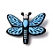 Silicone Beads, Dragonfly, Deep Sky Blue, 30x36x9mm, Hole: 2mm