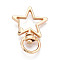 Alloy Swivel Snap Hook Clasps, Star, Light Gold, 34.7x23.7x5mm, Hole: 5.7x9.8mm