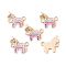 Alloy Colorful Enamel Connector Charms, with Paillette, Light Gold, Unicorn Pattern, 15.5x16.5x1.5mm, Hole: 1.8mm