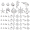 PandaHall 200pcs Ocean Animal Charms, 10 Styles Sea Animals Marine Life Charms Fish Sea Horse Shell Anchor Starfish Dangle Charms for Hawaii Earring Necklace Bracelet Jewellery Making
