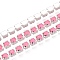 Iron Rhinestone Cup Chains, with Spool, Silver, Hot Pink, 2~2.5x2~2.5x2~2.5mm, about 30.00 Feet(9.14m)/Roll