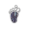 304 Stainless Steel Pendants, Footprint Charm, Stainless Steel Color, 16x9x1.8mm, Hole: 1.5mm