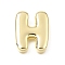 Brass Slide Charms, Letter, Golden, Letter H, 25x20.5x5.5mm, Hole: 11x2mm