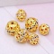 Alloy Rhinestone Beads, Hollow, Crystal, Round, Golden, 8x7.5mm, Hole: 1mm, 100pcs/bag