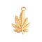 Stainless Steel Pendants, Real 18K Gold Plated, Leaf, 22x13mm