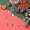 Alloy Enamel Wine Glass Charms, Christmas Style, with Brass Hoops, Mixed Color, 23mm