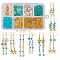 DIY Earring Making, with Glass Beads, Shell Beads, Gemstone Beads, Tibetan Silver Charms, 304 Stainless Steel Pendants and Brass Earring Hooks, Golden, 11x7x3cm