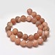 Frosted Natural Sunstone Round Beads Strands G-F266-12-6mm-2