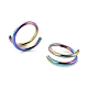 Rainbow Color Double Nose Ring for Single Piercing AJEW-C010-02M-01-3