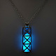 Alloy Column Cage Pendant Necklace with Luminous Beads LUMI-PW0003-07A-1