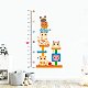 塩ビ高さ成長チャートウォールステッカー  40〜180cmの猫の動物  子供部屋の寝室の壁紙の装飾のため  ビスク  900x390x3mm  3個/セット DIY-WH0232-035-6