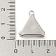 304ステンレス鋼ペンダント  三角形のチャーム付き  ステンレス鋼色  17.5x16.5x3.5mm  穴：2mm STAS-C082-06P-3