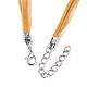 Waxed Cord and Organza Ribbon Necklace Making NCOR-T002-001-3