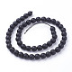 Chapelets de perles en pierre noire synthétique X-G-C059-8mm-1-2