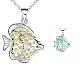 Zinc Alloy Hollow Fish Luminous Noctilucent Necklaces NJEW-BB03233-B-1