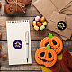 CRASPIRE Halloween Wax Seal Stamp Sealing Wax Stamps Skull 30mm/1.18inch Removable Brass Head Sealing Stamp with Wooden Handle for Halloween Invitations Cards Gift Wrap AJEW-WH0184-0495-3