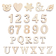 Cabochons alphabet en bois de pin gorgecraft WOOD-GF0001-22-1