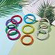 10Pcs 10 Color Imitation Gemstone Acrylic Curved Tube Chunky Stretch Bracelets Set for Women BJEW-JB08140-2